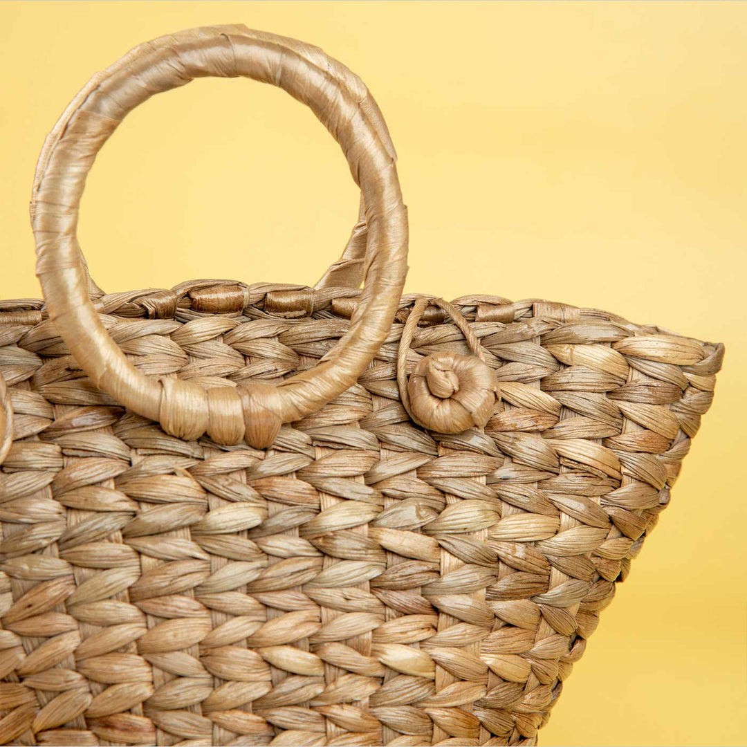 Handmade Natural Water Hyacinth Mini Tote