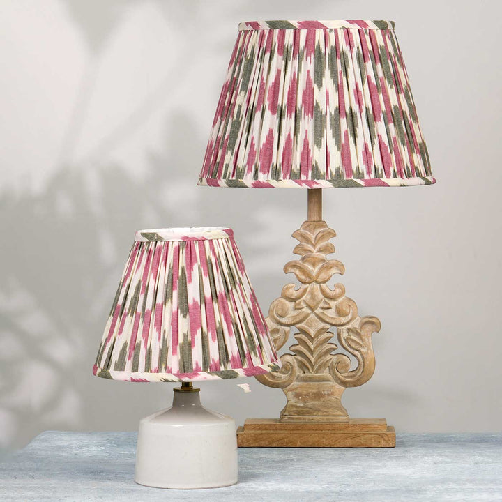 Pink & Green Ikat Pleated Empire Lampshade