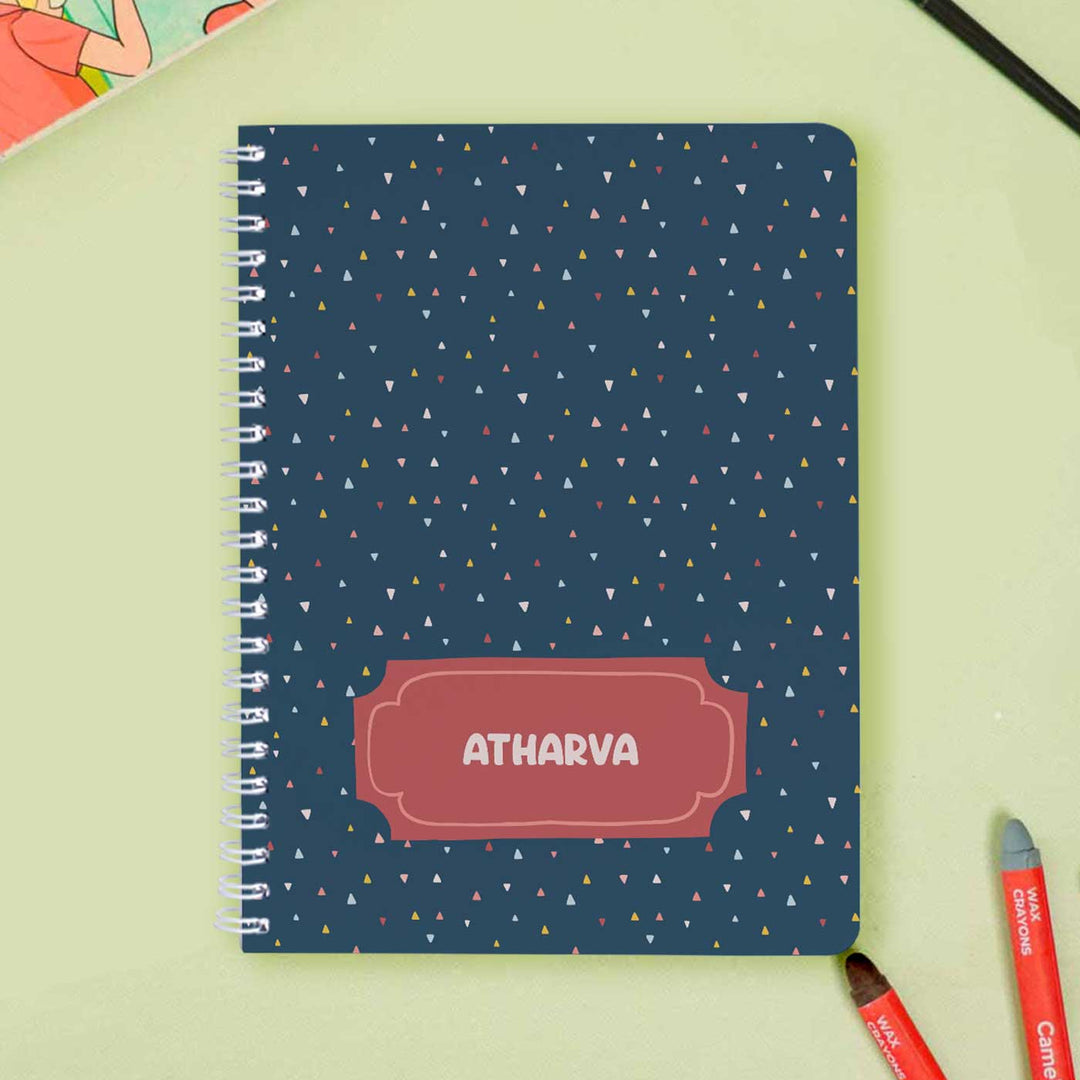 Personalized Triangle Tango Theme Spiral Bound Notebook | 60 Pages