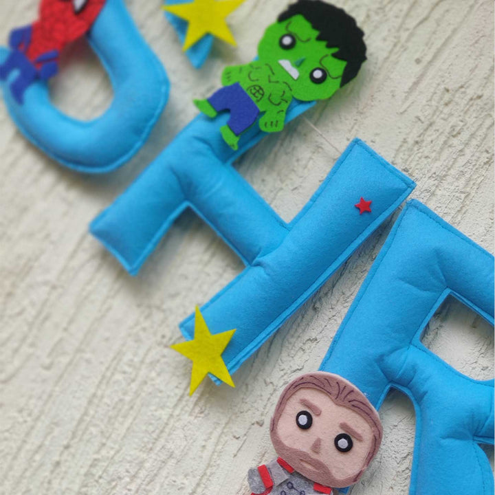 Handcrafted Personalized Avenger Superhero Bunting For Kids