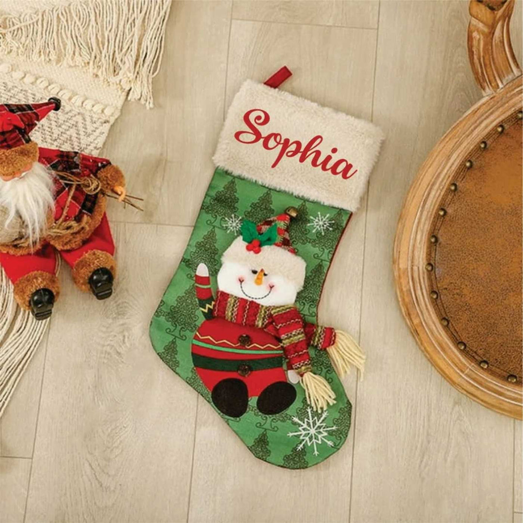 Personalized The Famous Five' Cotton & Fur Stockings For Christmas Decoration