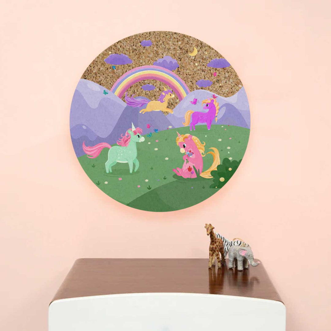 Handmade Unicorn Utopia Wooden Pinboard For Kids