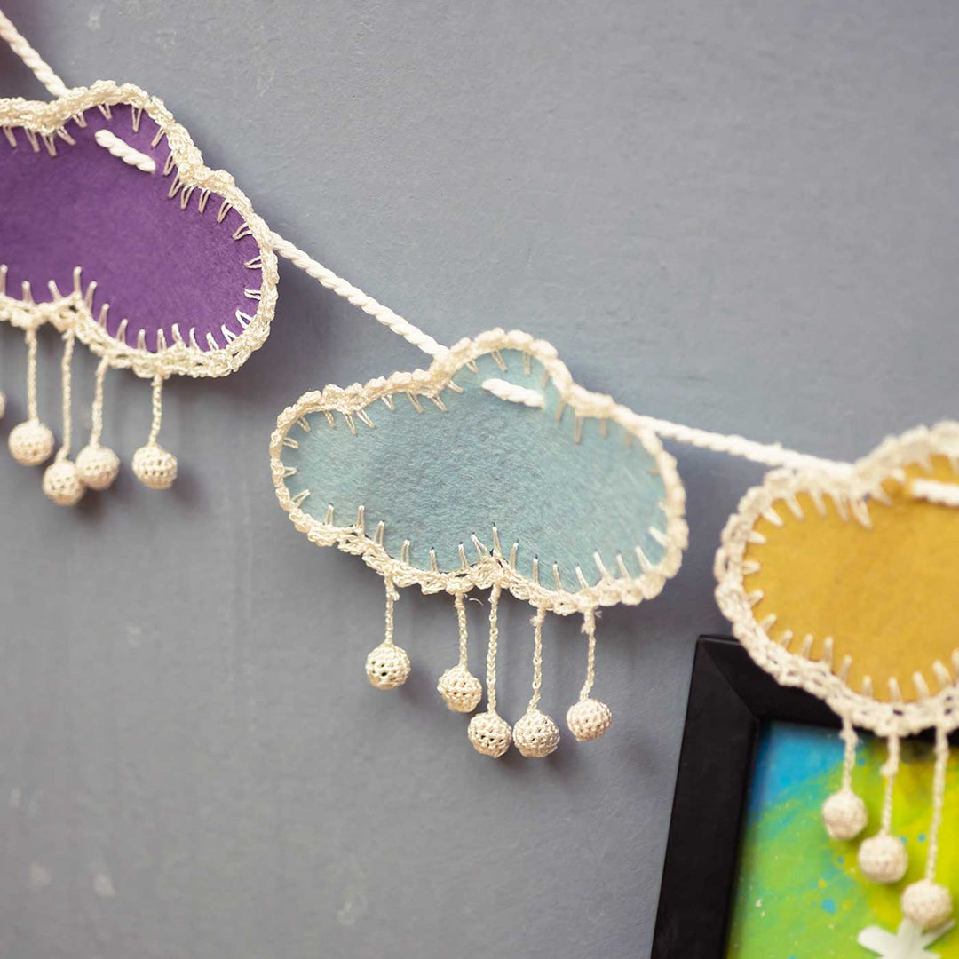 Handmade Crochet Cloud Themed Felt Bunting