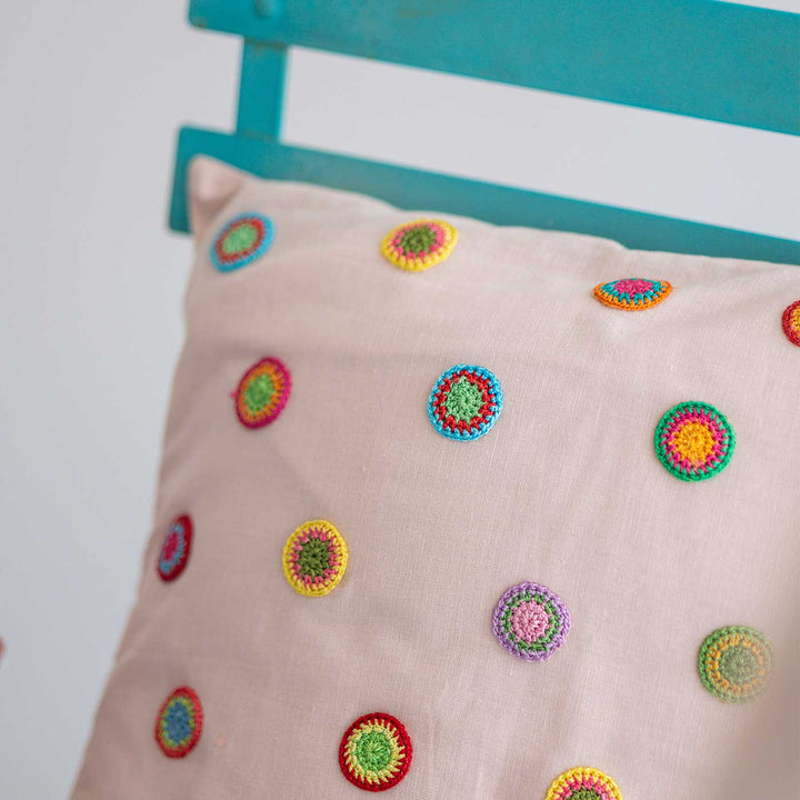 Handmade Prakriti Spring Drops Cushion Cover | 16 inch