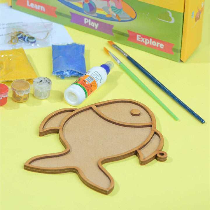 Handmade Wooden Fish Sand Art DIY Kit | Set of 10