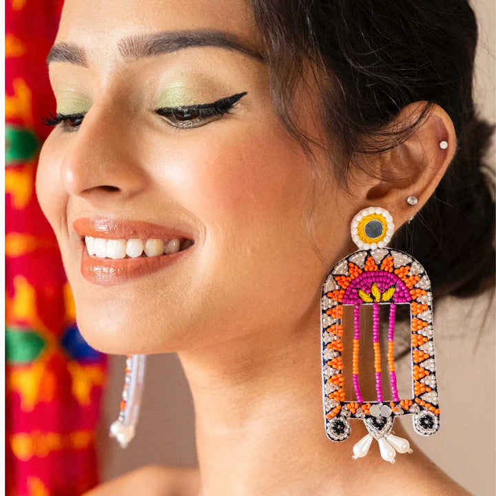 Handmade Sheesh Mahal Beaded Earrings