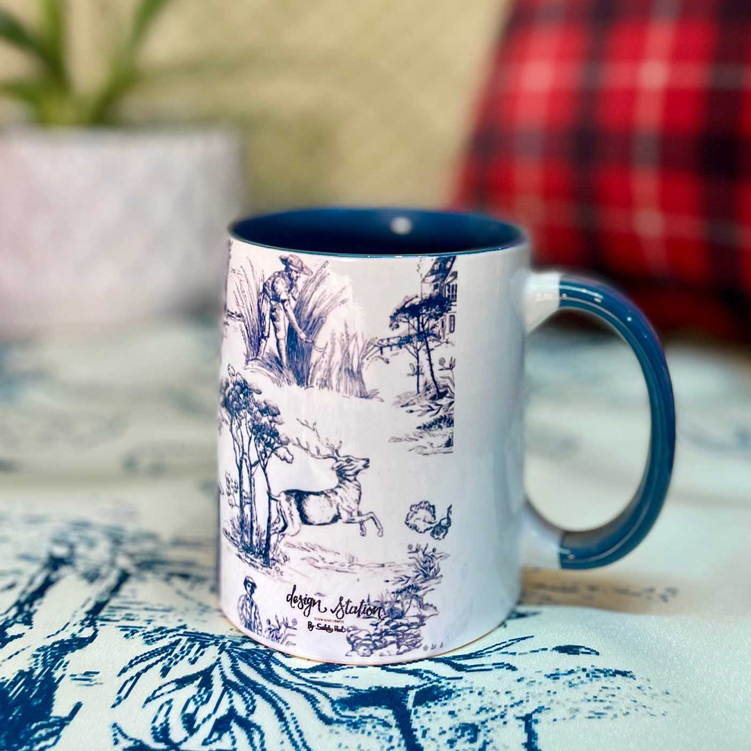 Handmade Blue Garden Toyle Ceramic Mugs | Xmas Gifting Ideas