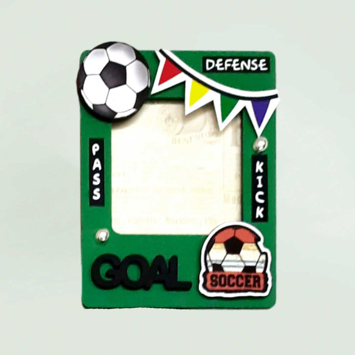 Handmade Soccer Theme Photo Magnet For Kids