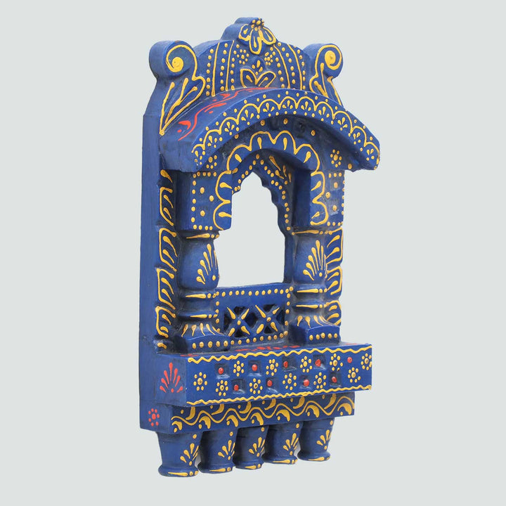 Handmade Traditional Dark Blue Jharokha Wooden Jharokha