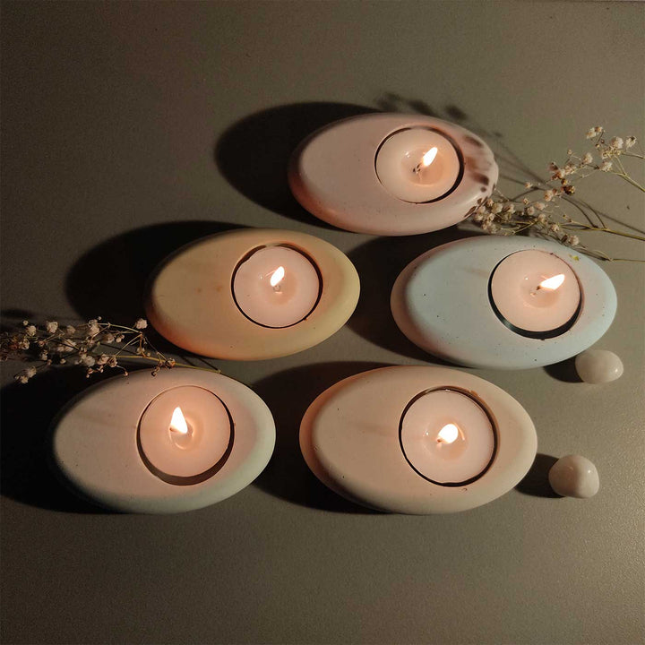 Handmade Artisan Pebble Candle Holder