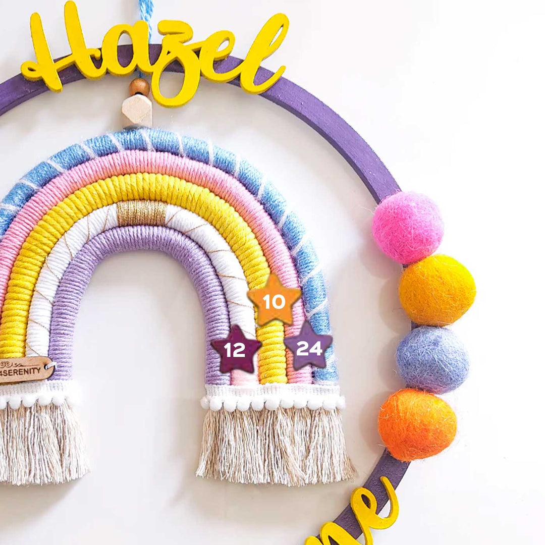 Macrame Ring Rainbow Personalized Kids' Nameplate