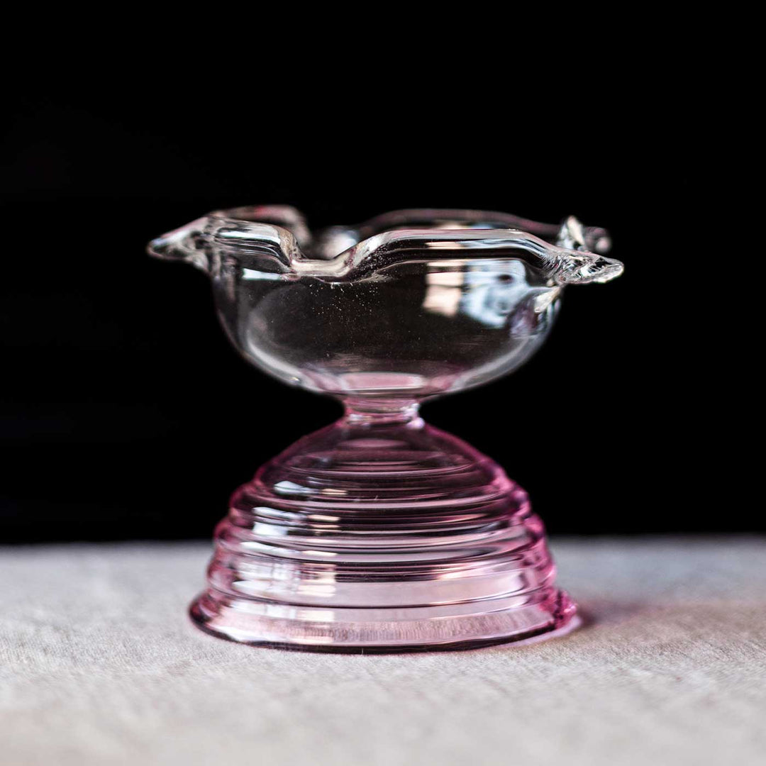 Handmade Pink Small Borosil Glass Oil Lamp / Diya | 2.2 inch