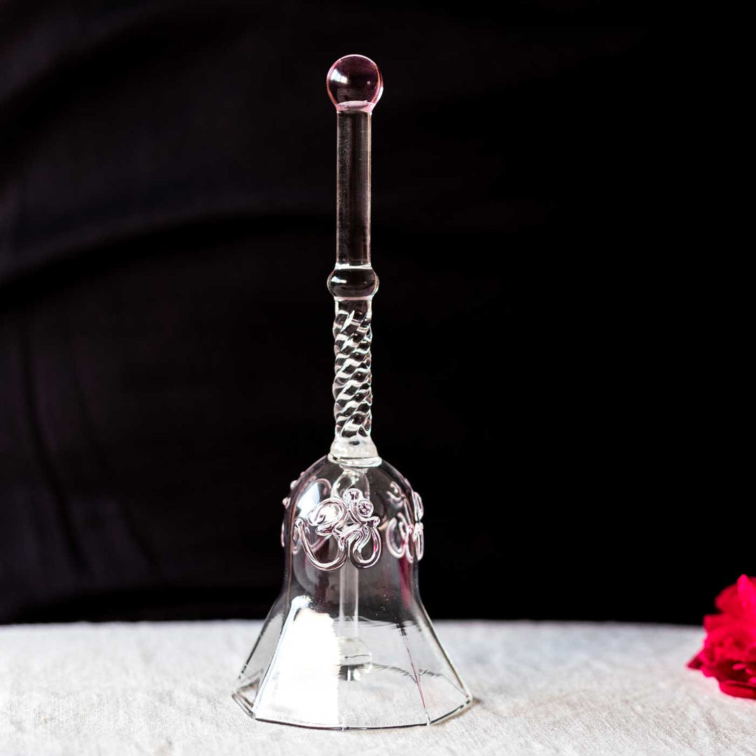 Handmade Pink Ringing Glass Bell | 5.9 inch