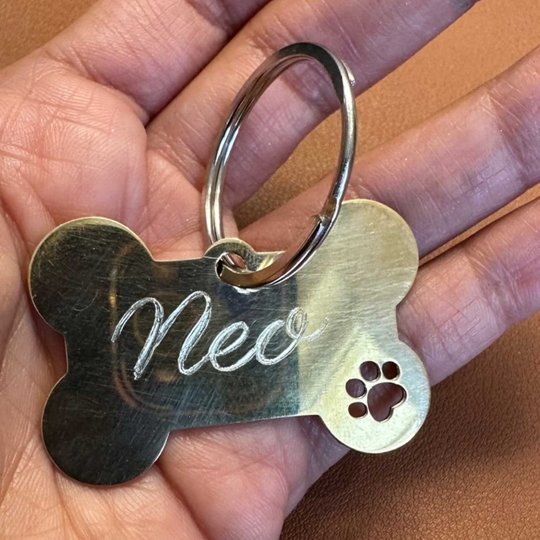 Personalized Bone Shaped Stainless Steel Dog Tag