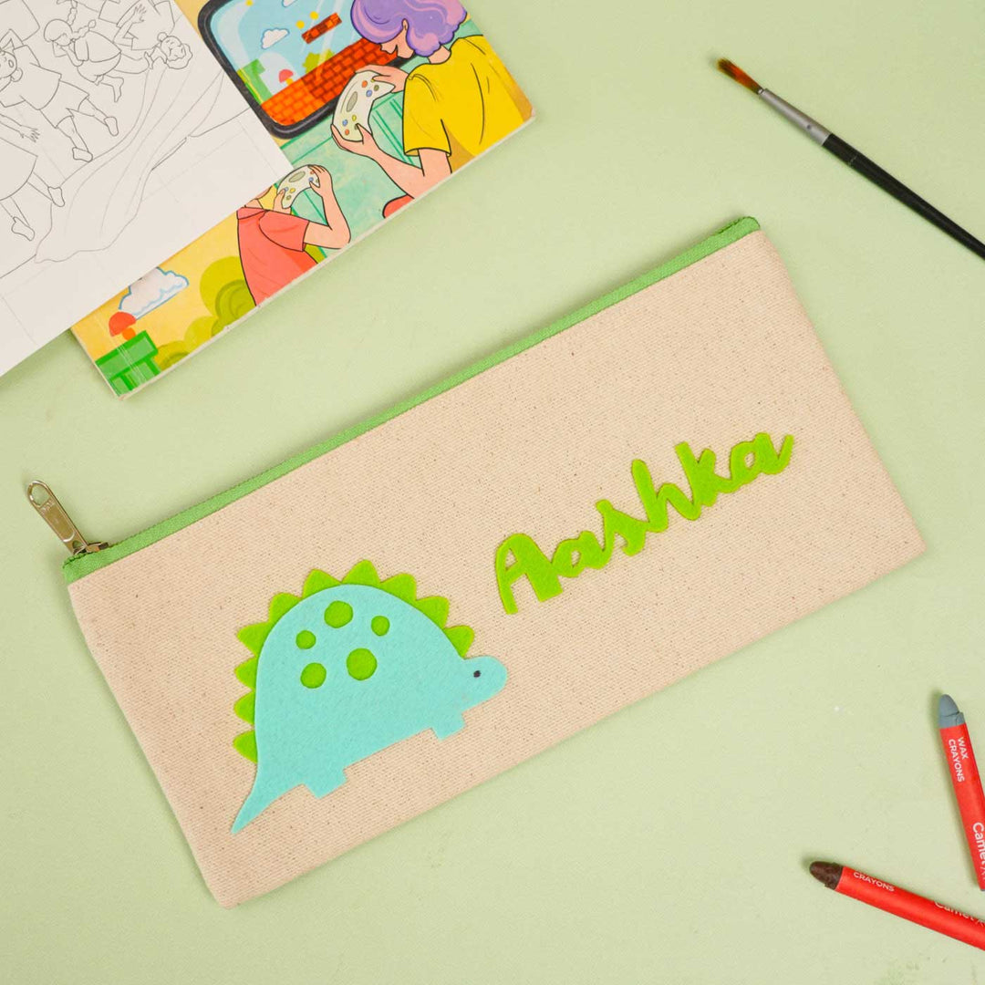 Personalized Dinosaur Theme Stationary Pouch