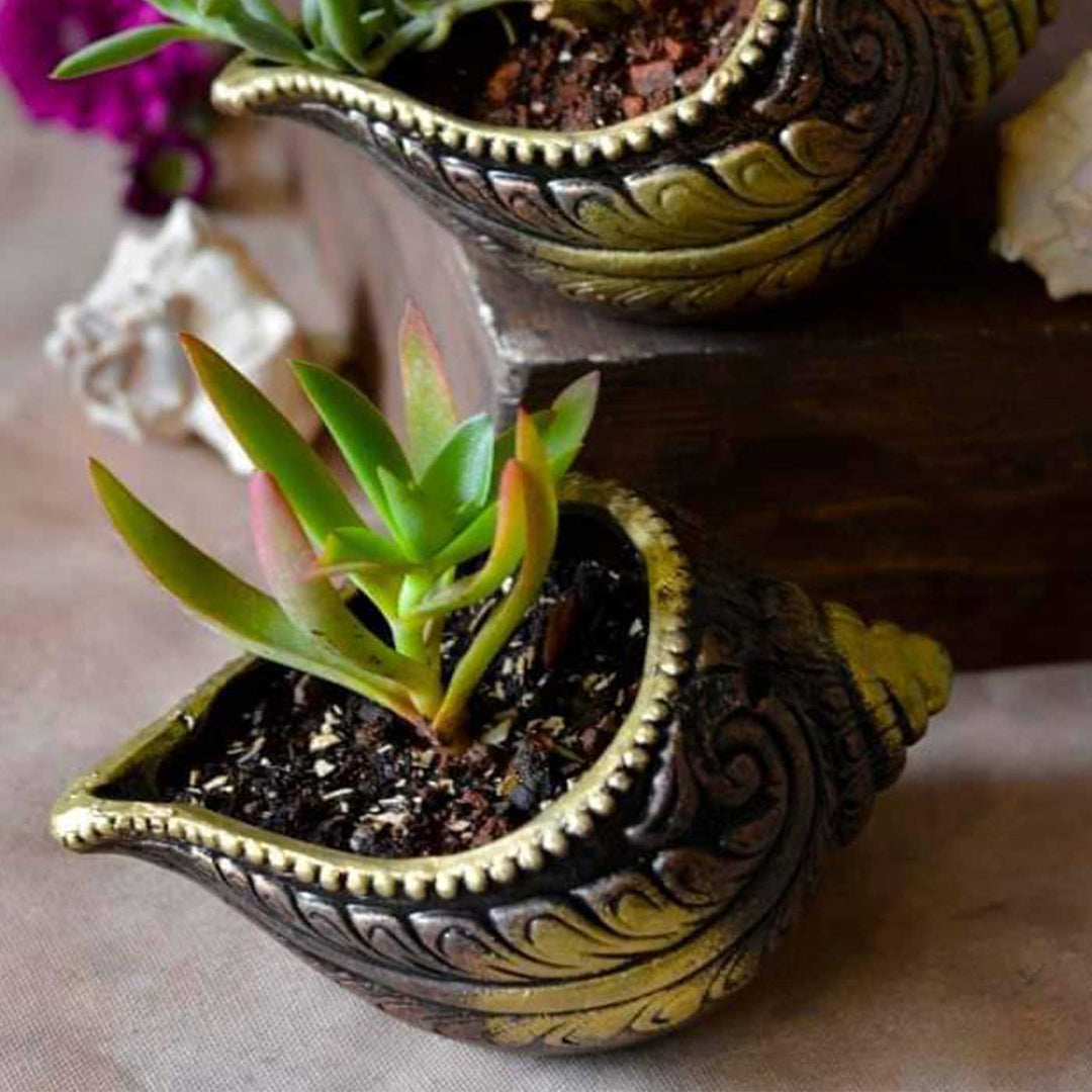 Handmade Sankh Planter Terracotta Planter Pot