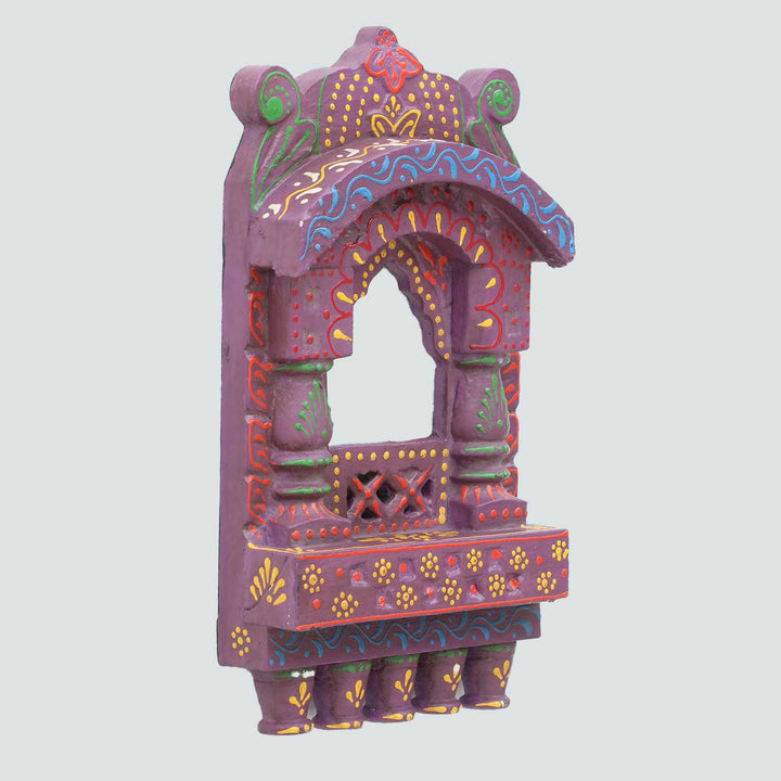 Handmade Traditional Purple Wooden Jharokha