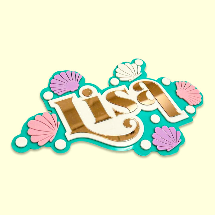 Personalized Seashell Smiles Theme Acrylic Kids Name Plate