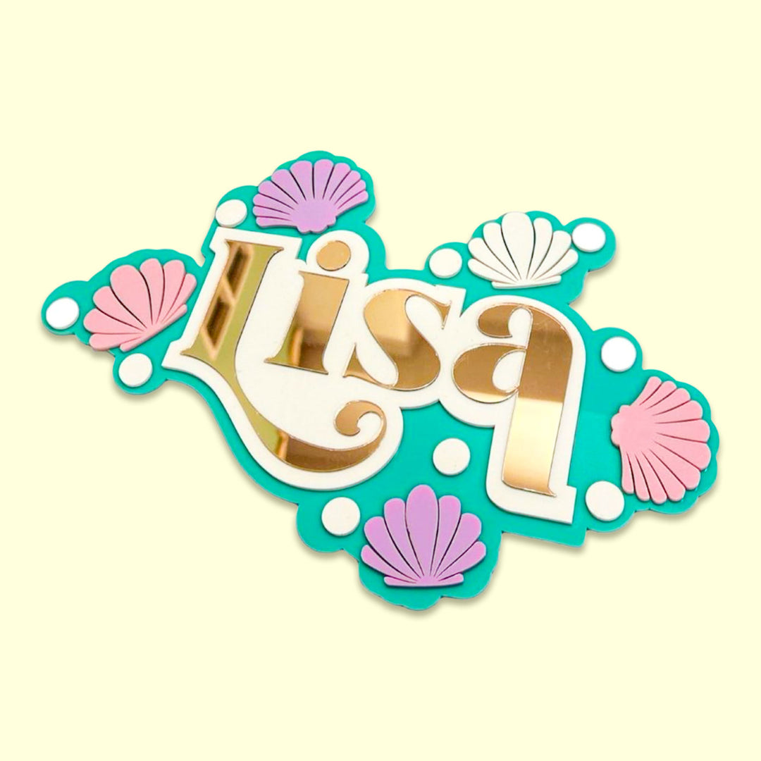 Personalized Seashell Smiles Theme Acrylic Kids Name Plate