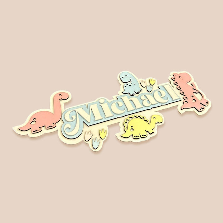 Personalized Dino Domain Theme Acrylic Kids Name Plate