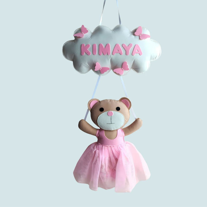 Personalized Teddy Theme Doll Name Plate For Kids