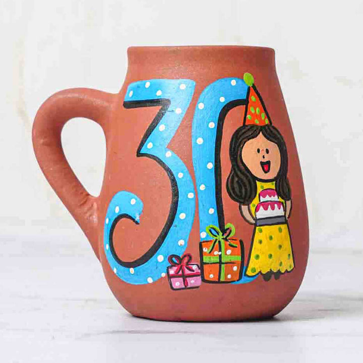 Personalized Hand-painted Birthday Milestone Terracotta Mug