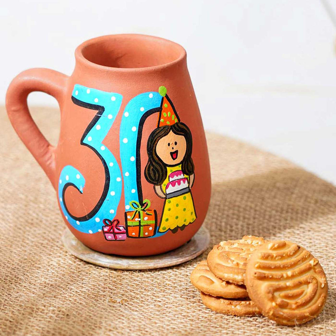 Personalized Hand-painted Birthday Milestone Terracotta Mug