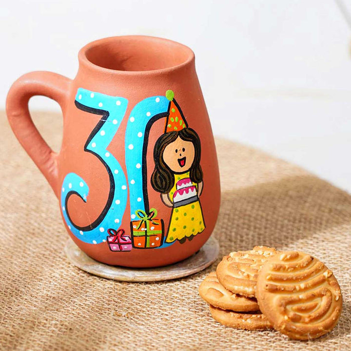 Personalized Hand-painted Birthday Milestone Terracotta Mug