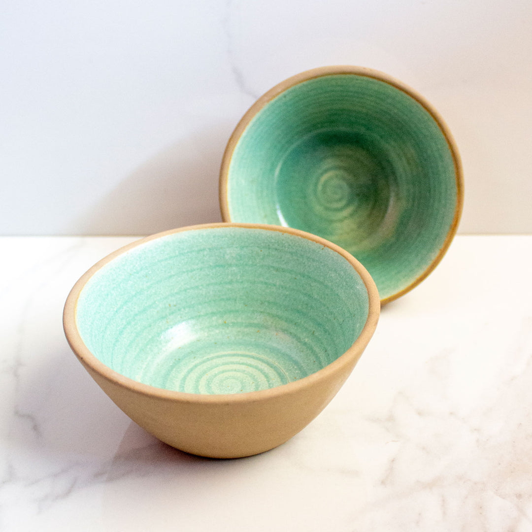 Hand-glazed Ceramic Bowls - Set of 2