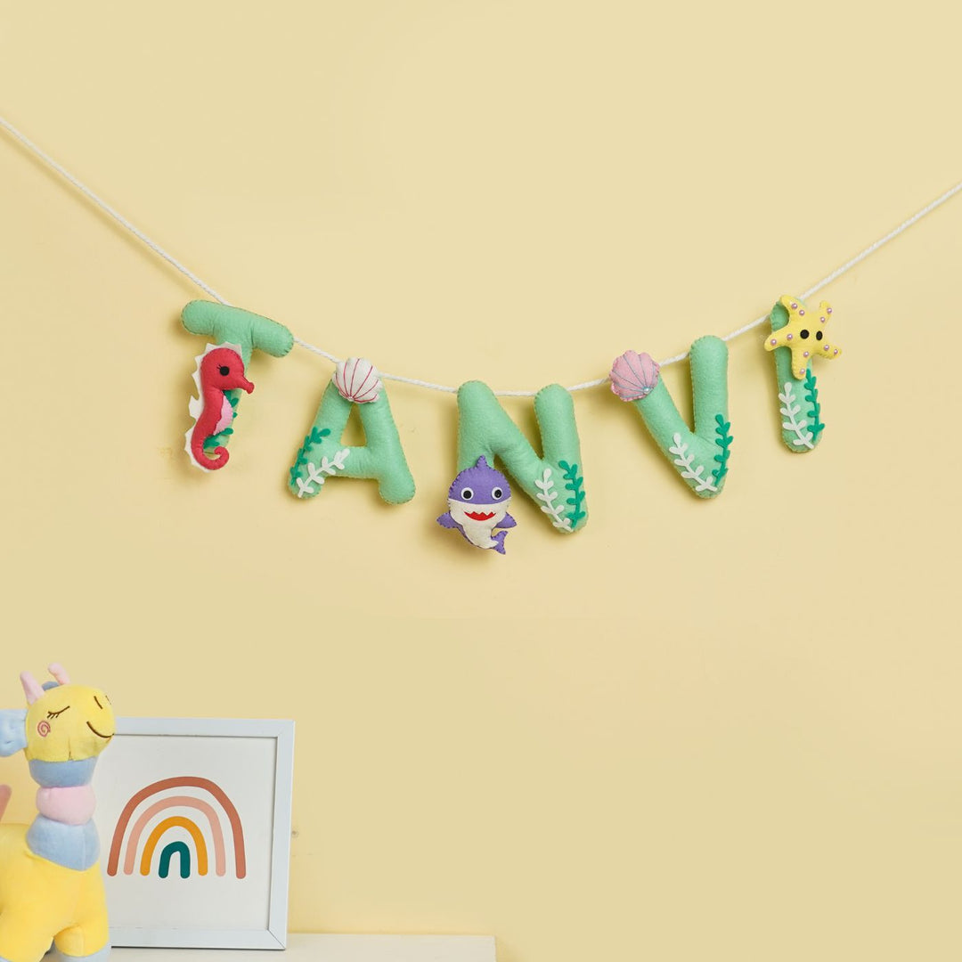 Handmade Personalized Felt Kids Bunting - Underwater