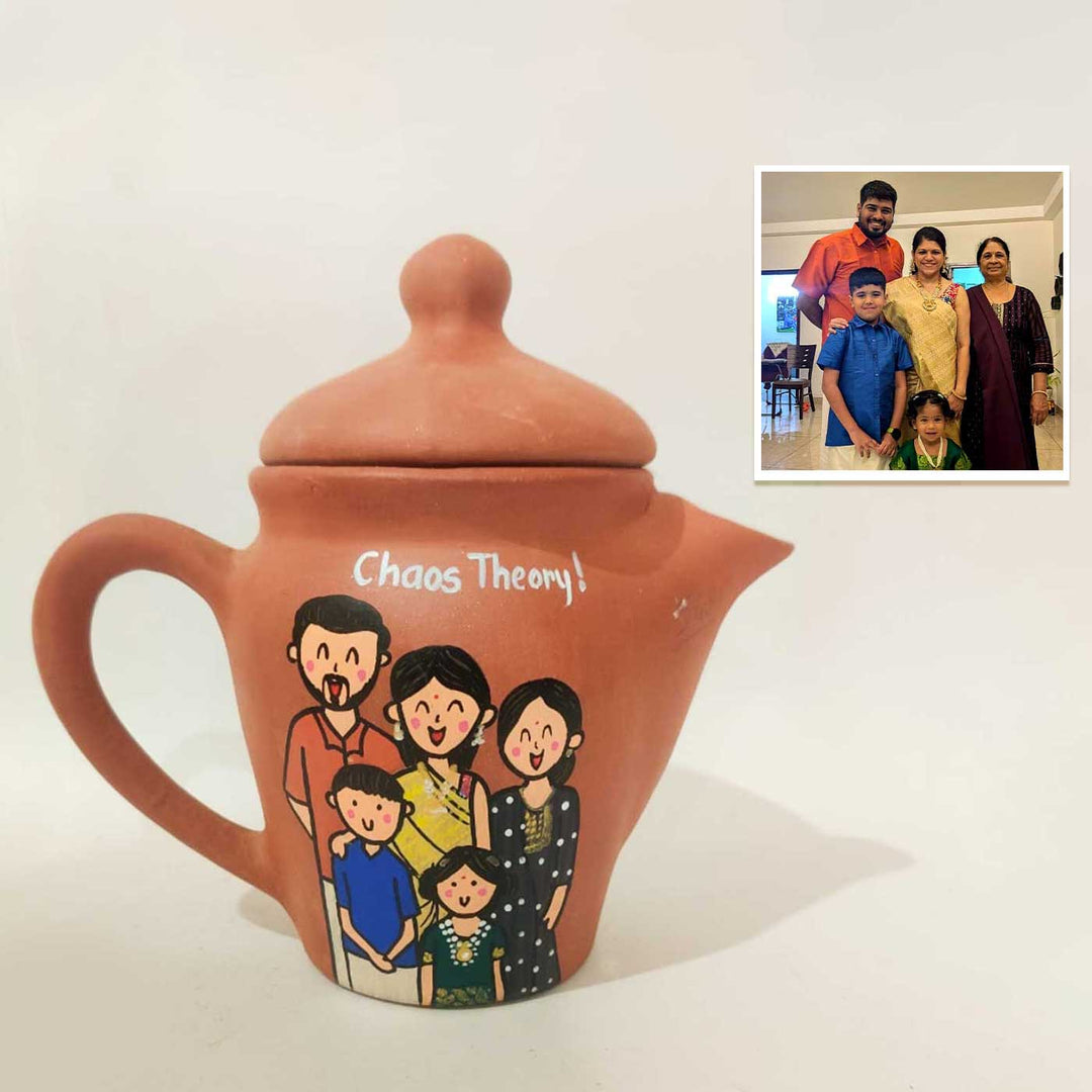 Handpainted Clay Teaset With Photo Based Caricature