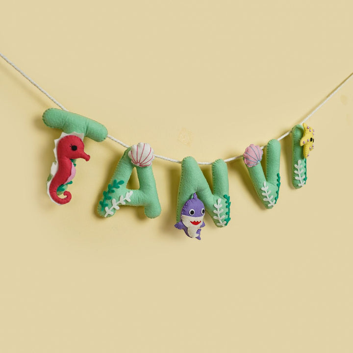 Handmade Personalized Felt Kids Bunting - Underwater