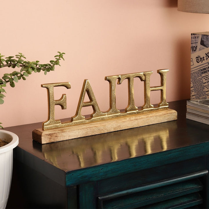 Handmade Gold 'Faith' Free Standing Showpiece