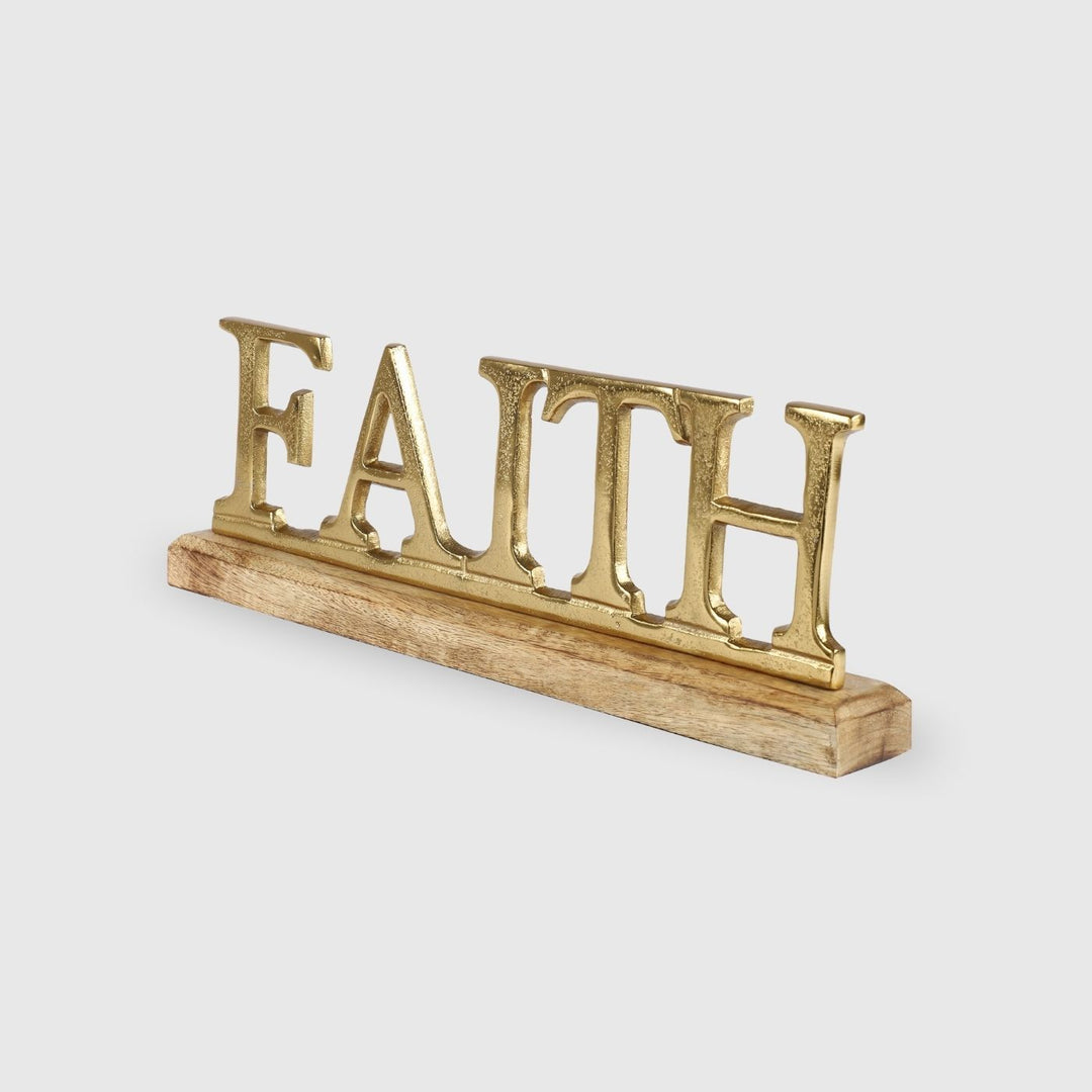 Handmade Gold 'Faith' Free Standing Showpiece