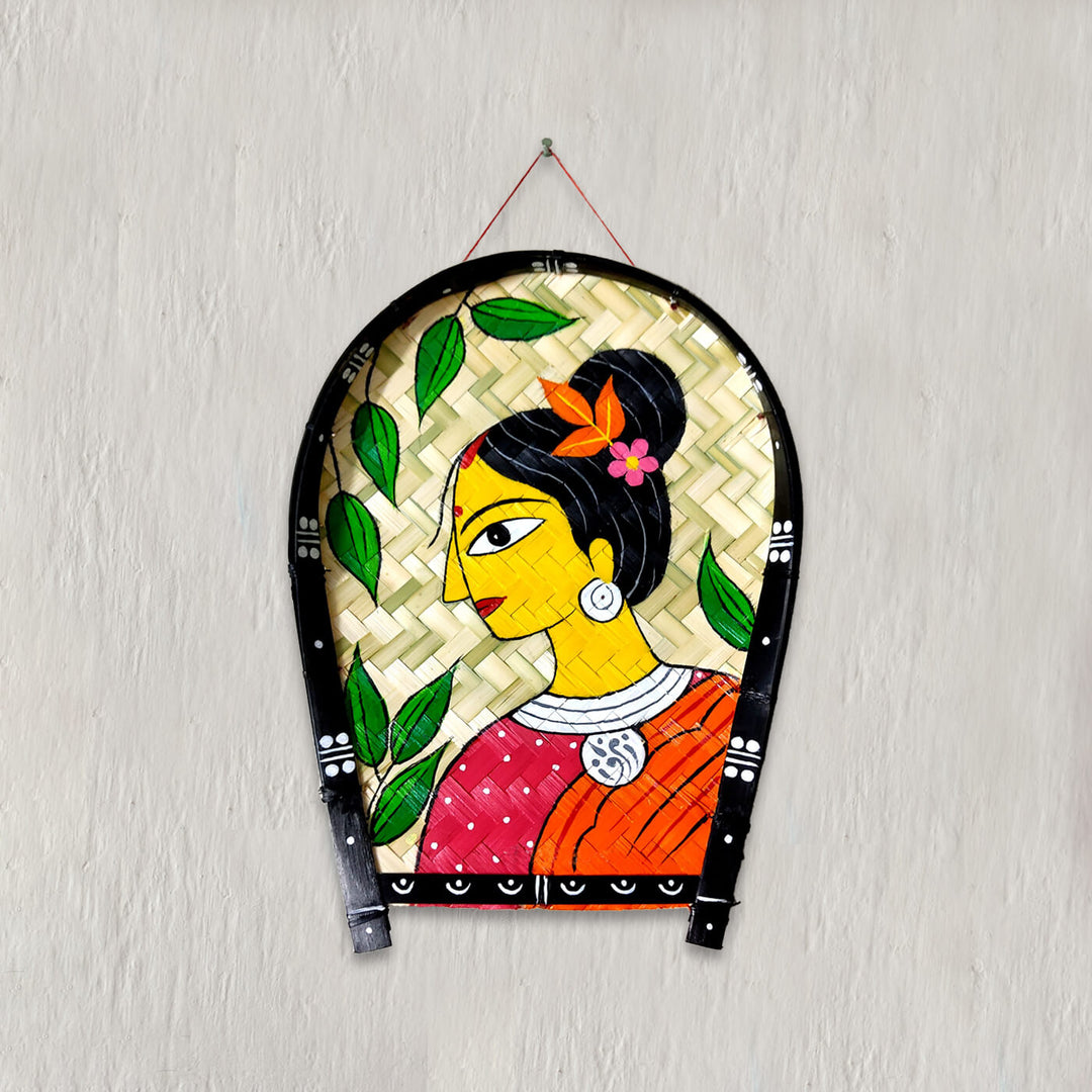 Handpainted Folk Art Bamboo Wall Decor