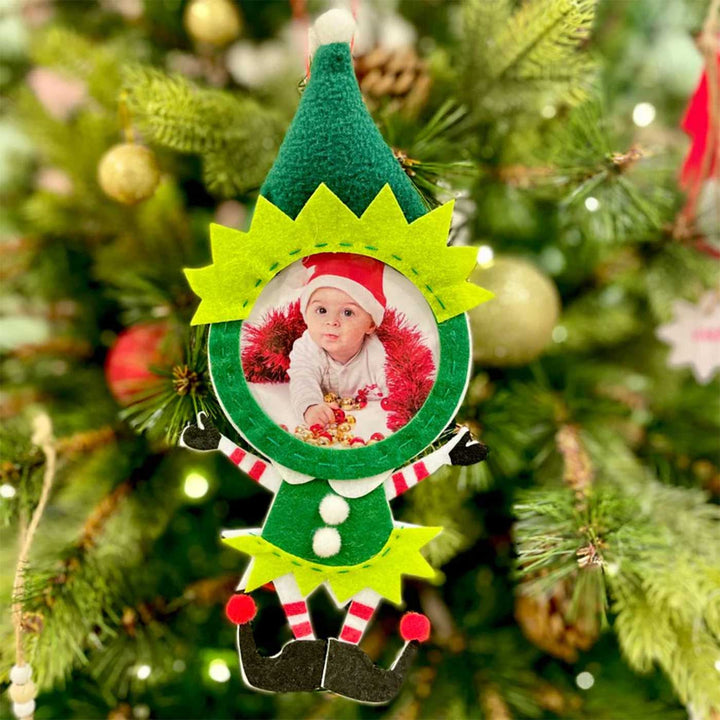 Handmade Elf Felt Photo Frame Ornament For Christmas Tree Decoration