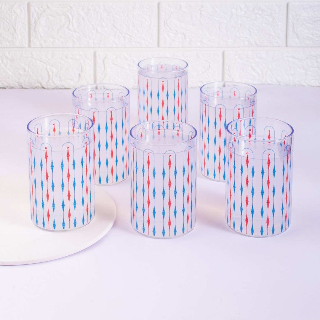 Borosilicate Glass Tumblers with Delicate Prints I 270 ML