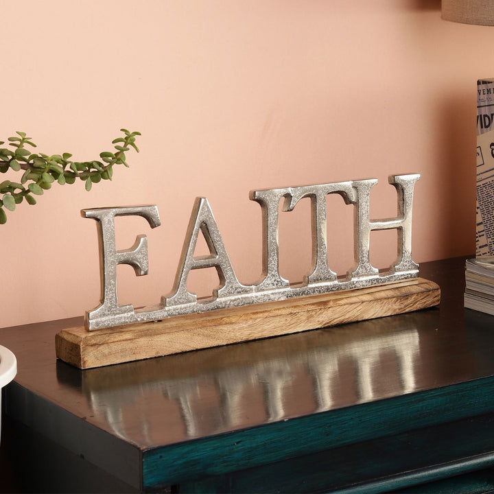 Handmade Silver 'Faith' Free Standing Showpiece