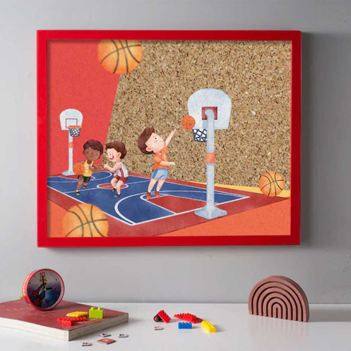 Handmade Basketball Theme Wooden Pinboard For Kids