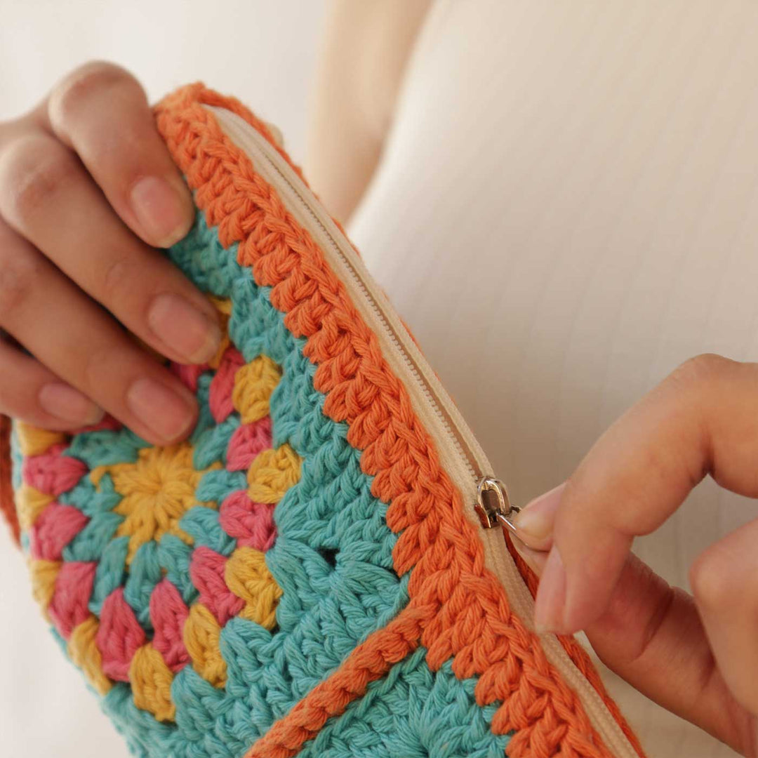 Handmade Crochet Granny Patch Pouch