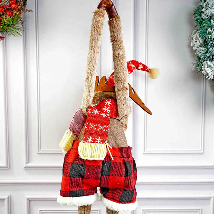 Striped Shorts Reindeer Door Hanger Woolen Decor For Christmas Table Decoration