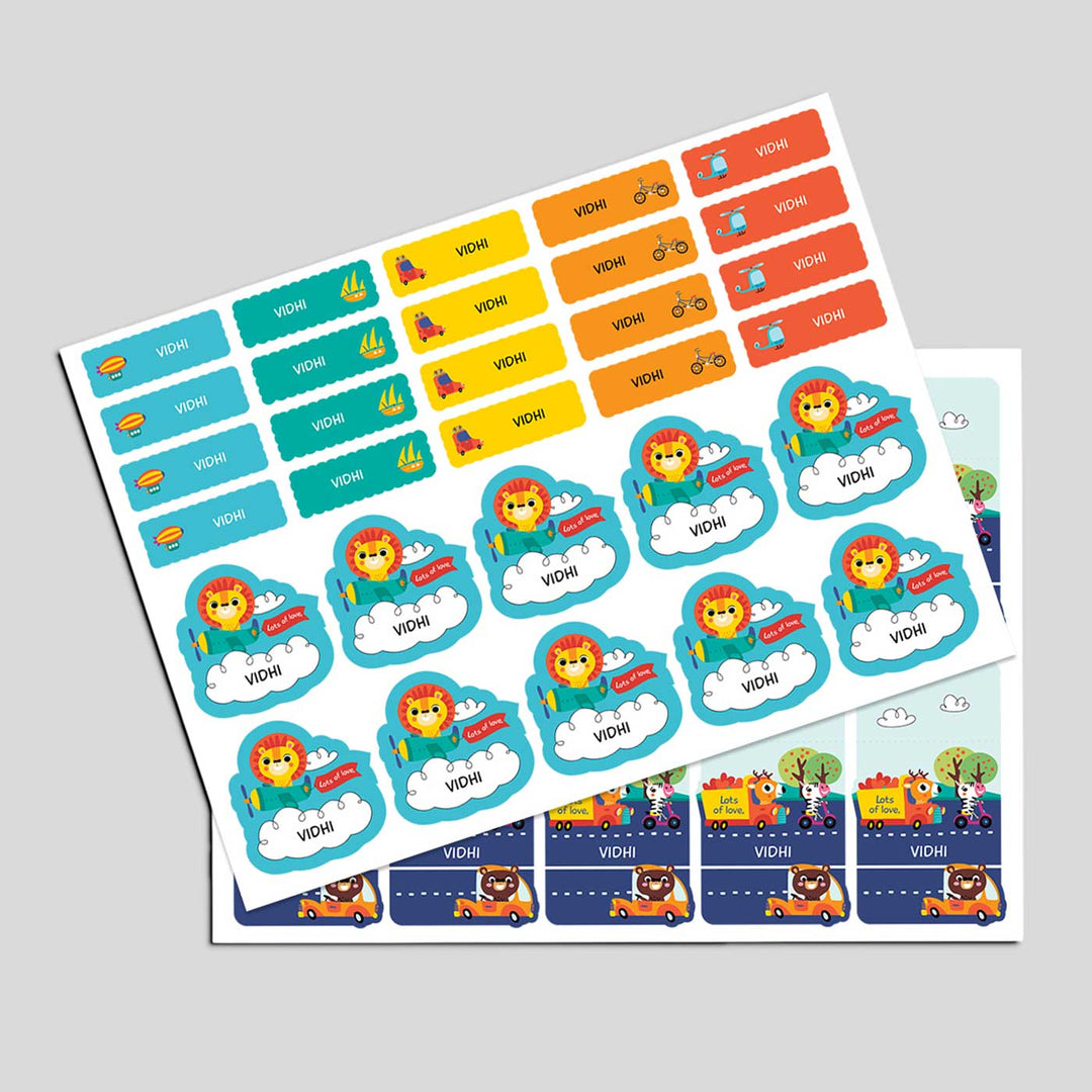 Personalized Let'S Travel Theme Sticker Sheet | 40 Stickers