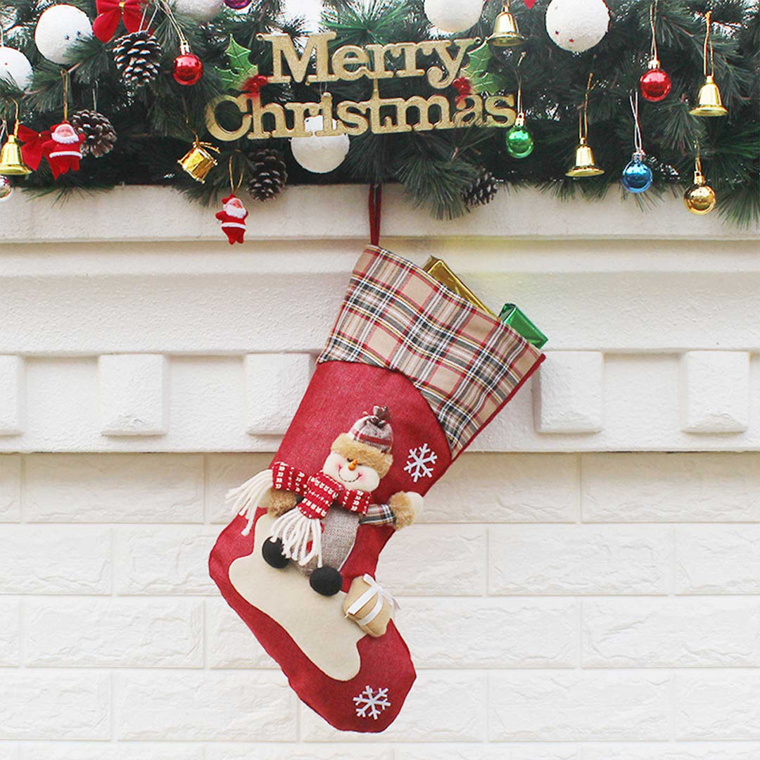 Handmade Red Olaf Cotton Stockings For Christmas Decoration