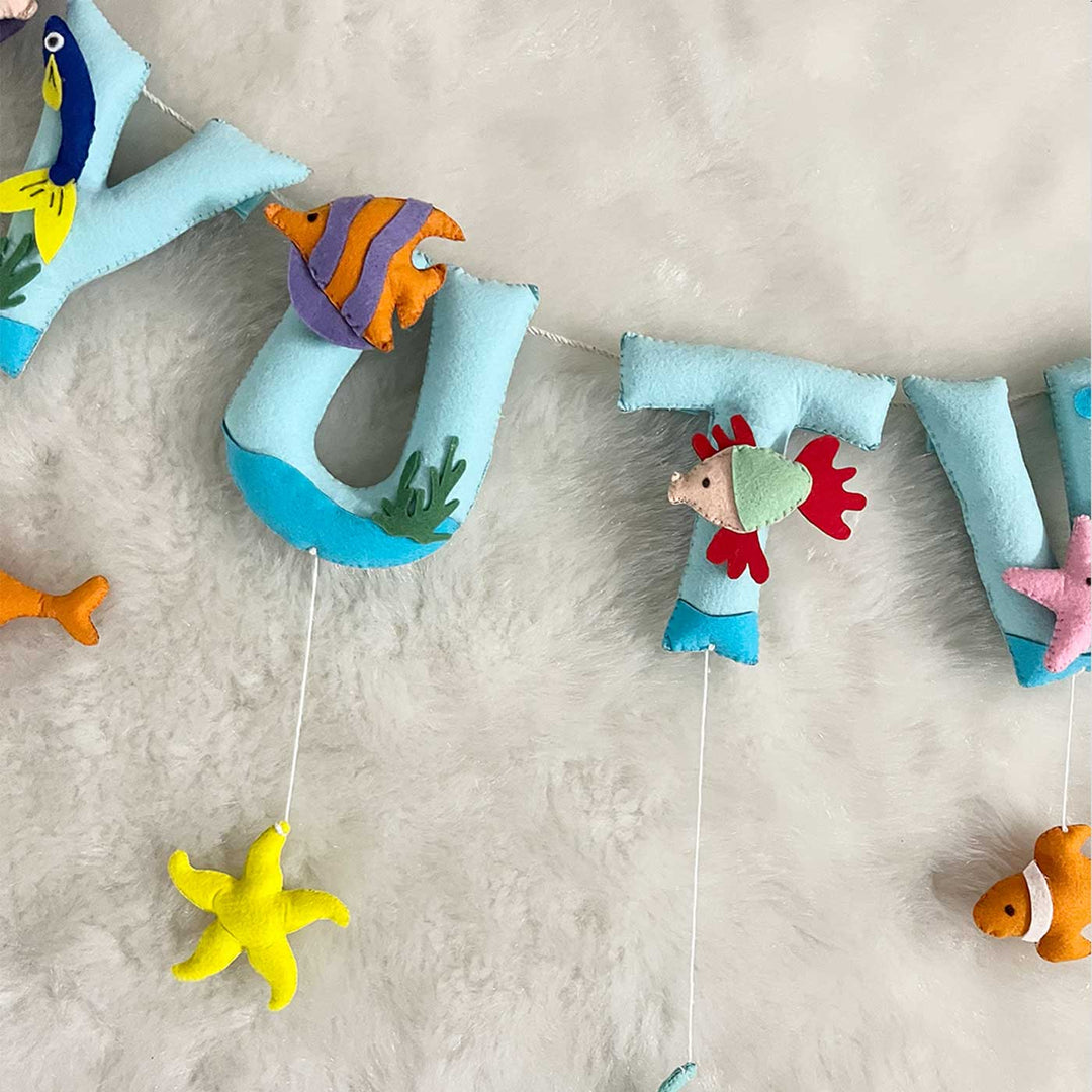 Handcrafted Personalized Mermaid Themed Bunting For Kids