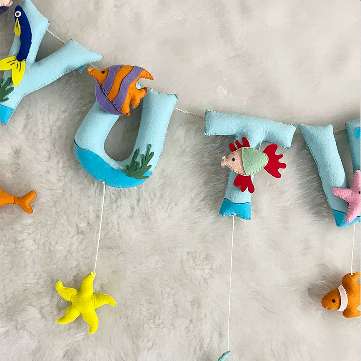 Handcrafted Personalized Mermaid Themed Bunting For Kids