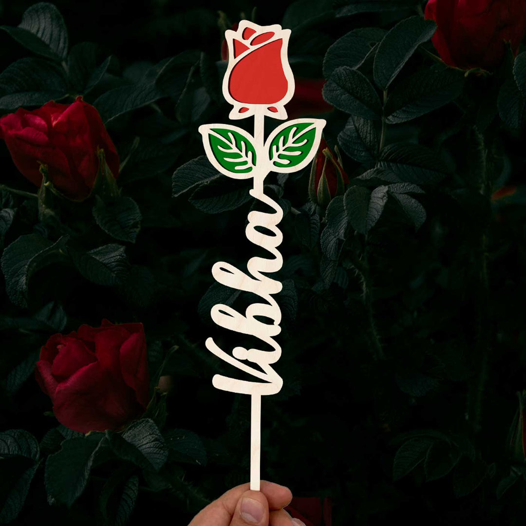 Personalized Wooden Rose for Couples