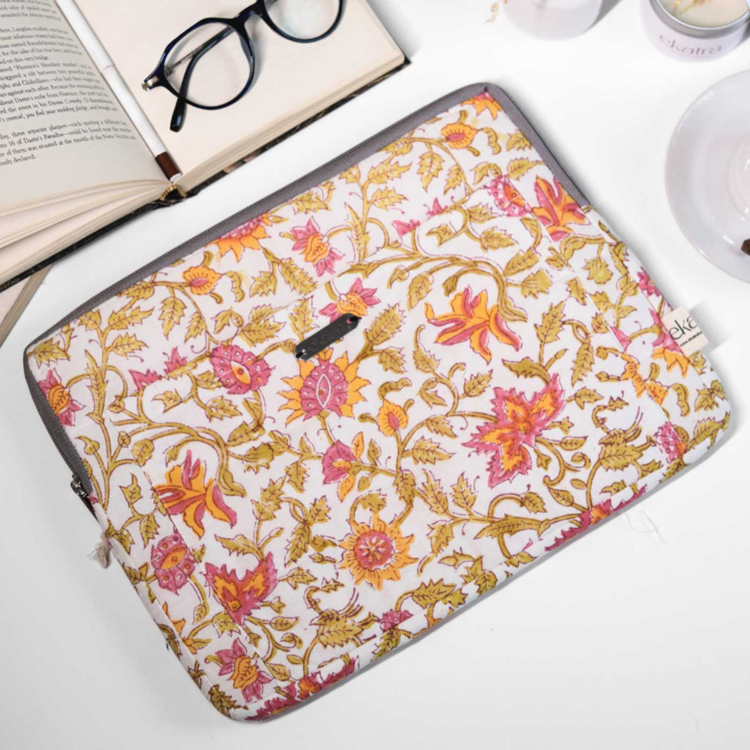 Pink Floral Laptop Sleeve