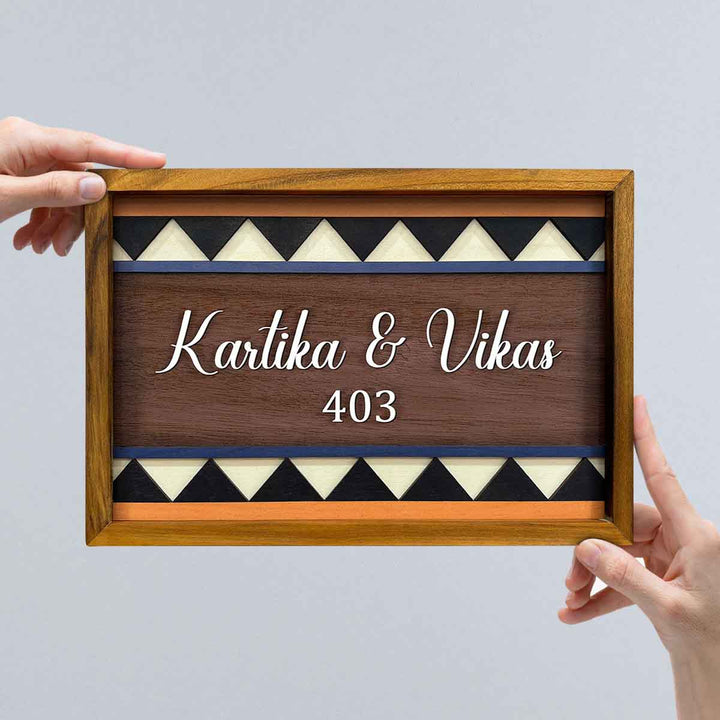 Wooden Personalized Framed Nameplate For Couples