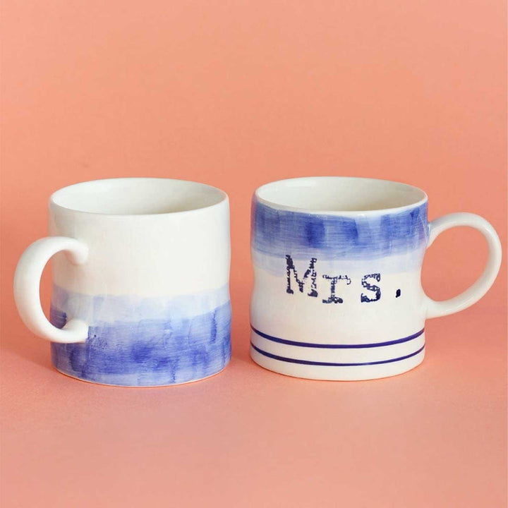 Hand-Painted Mr. & Mrs. Ceramic Mugs | Set Of 2