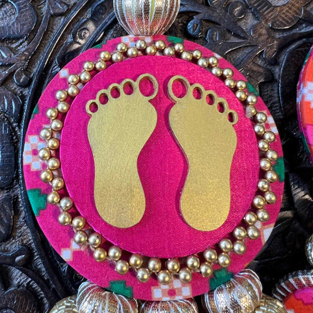 Handmade Pink Lakshmi Pagla Reversible Hanging | Set Of 2